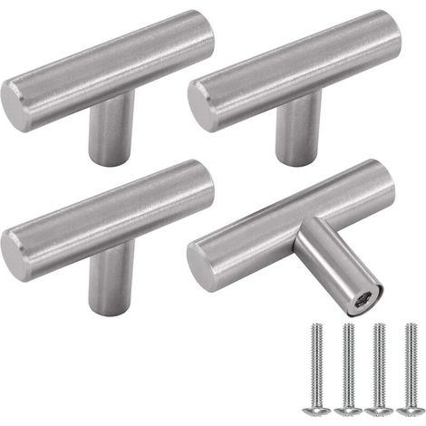 Möbelgriff, Silber Türknöpfe Für Schränke Aus Edelstahl 4 Stück Vintage Möbelknopf Küche Mit Schrauben