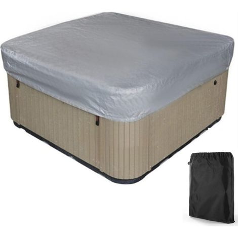 Quadratische Whirlpool-abdeckung, Staubdichte Poolabdeckung, Wasserdichte Outdoor-spa-abdeckungen Für Badewanne/blase – Grau 220×220×30cm