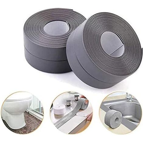 Selbstklebendes, Schimmelresistentes Und Wasserdichtes Dichtungsband, Pe-dichtungsband Für Bad/küche/wc/wandecke – Grau (2er-pack)