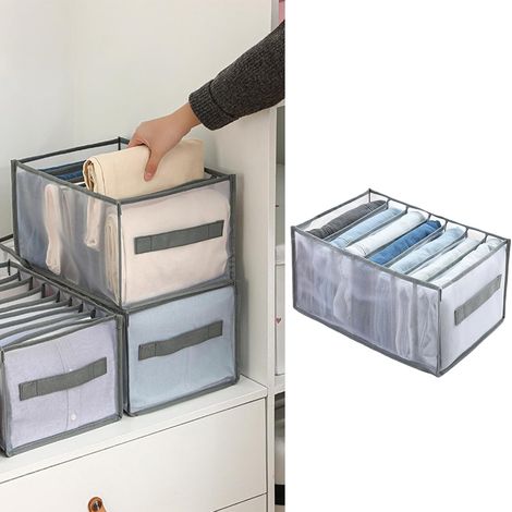 Graue Aufbewahrungsbox, 362520 Cm, Zum Verstauen Von Jeans, Mit Fächern Unterteilt, Aus Netzmaterial, Geeignet Für Socken Im Wohnheim.