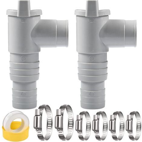 2 Stück Absperrventile Für Pool, 32mm Absperrhahn, Poolhahn 32mm, Mit 6 Schlauchklemmen, Poolkolbenventilteile, Poolwartungszubehör