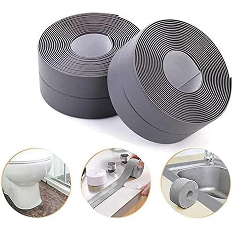 Selbstklebendes, Schimmelresistentes Und Wasserdichtes Dichtungsband, Pe-dichtungsband Für Badezimmer/küche/wc/wandecken – Grau (2er-pack)