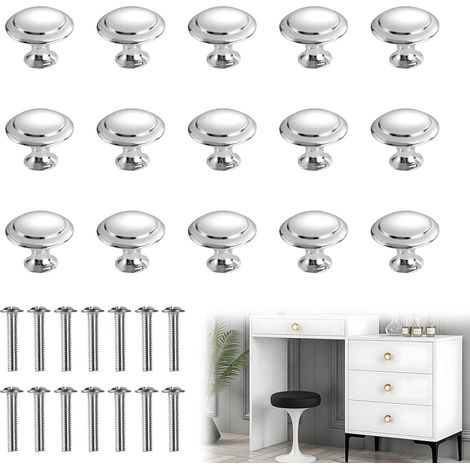 10er-pack Runde Möbelknöpfe, 30 Mm, Für Schränke, Runde Küchen-griffe Mit Schrauben Für Möbel, Schubladen, Türen Und Badezimmer (silber)