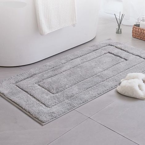 Rutschfeste, Weiche, Saugfähige, Maschinenwaschbare Badematte Für Badezimmer Und Duschen, 60 X 120 Cm, Grau