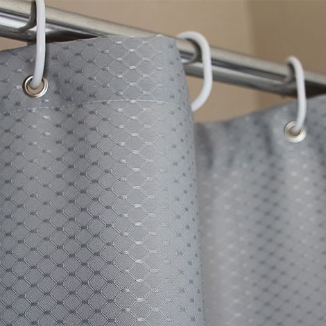 1 Stück 120x180 Cm (grau) Waschbarer Duschvorhang Aus Stoff, Wasserdichter Badewannenvorhang, Schimmelresistenter Textilvorhang Aus Polyester