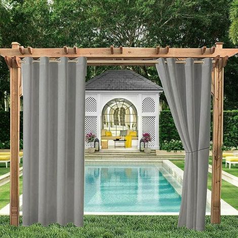 Wasserdichte Vorhänge Für Innen- Und Außenbereich (terrasse) – Wärmedämmend Und Blickdicht (150 X 166 Cm)