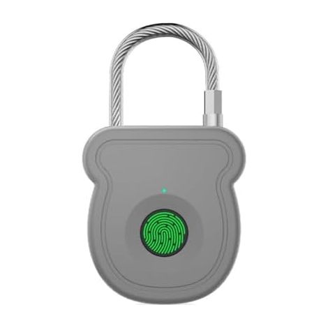 Tragbare Intelligente Elektronische Kette Mit Fingerabdrucksensor, Usb-ladung, Speicherkapazität Für 20 Benutzer, Für Gepäck, Rucksack, Schrank, Büro (grau)