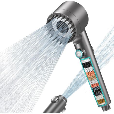 Kalkschutz-duschkopf Mit 15-stufigem Filter Und 1,5 M Schlauch Wassersparender Duschkopf Hochdruck-duschfilter 3 + 1 Strahlarten