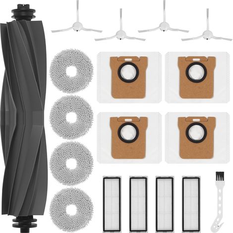 18-teiliges Zubehör Für Dreame L10s Ultra / L10 Ultra/für Xiaomi X20+, 1 Hauptbürste, 4 Reinigungstücher, 4 Staubbeutel, 4 Seitenbürsten, 4 Hepa-filter, 1 Reinigungsbürste