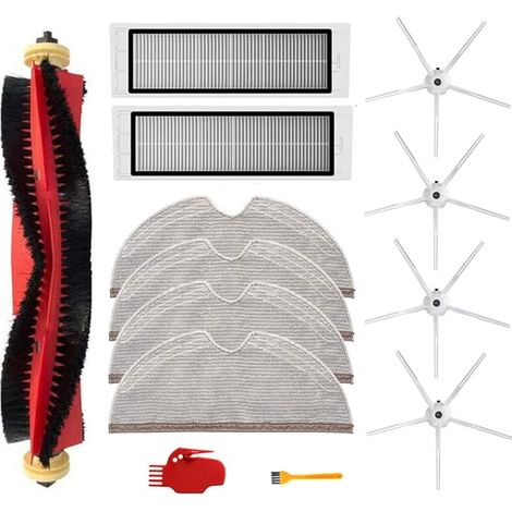 13-teiliges Staubsauger-zubehörset Für Xiaomi Roborock S6, S60, S65, S5 Max, S6 Maxv, S6 Pure – 1 Hauptbürstenrolle, 2 Filter, 4 Wischtücher, 4 Seitenbürsten