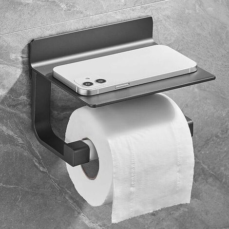 Toilettenpapierhalter Wandmontage, Metall Grau - Liaiki