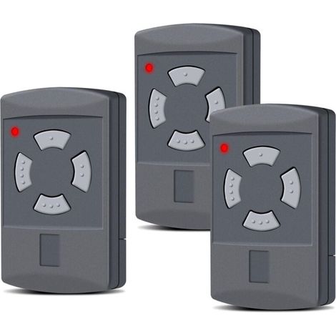 Hörmann Satz Von 3 Ersatz-handsendern Für Garagentor Hörmann 40,685 Mhz 4 Kanäle Kompatibel Mit Hs2-40, Hs4-40, Hse2-40, Hse4-40, Hsm2-40, Hsm4-40, Graue Taste