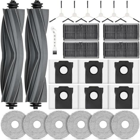 25 Zubehörteile Für Dreame L10s Pro Ultra Heat / L10s Ultra Gen 2 / X30 Ultra/mova E30 Ultra Saugroboter. 2 Hauptbürsten, 4 Filter, 6 Wischtücher, 6 Staubbeutel, 6 Seitenbürsten
