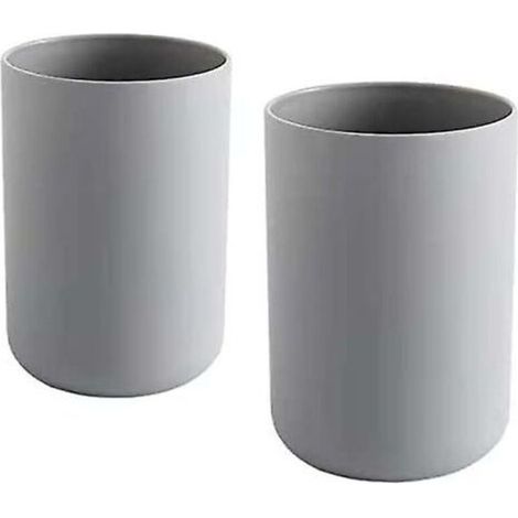 2-teilige Zahnputzbecher, Badezimmer-zahnbürstenhalter, Tasse, Kunststoffbecher 300ml (grau Und Grau)