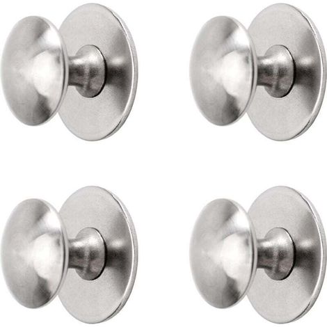 Klebeschränke-griffe, Selbstklebende Küchenschrankknöpfe, Schubladengriffe, 4 Stück (gebürstetes Silber)
