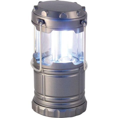 Led-laterne, 200 Lumen, Kompakte Und Aufhängbare Campinglampe, Sehr Hell, Für Wandern, Angeln, Trekking, Kunststoff, Grau
