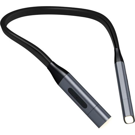 Leseleuchte, Usb-wiederaufladbare Nachtlicht-leselampe, Augenfreundliches Licht, 3 Helligkeitsstufen, Flexibles 360° Buchlicht, Bettbeleuchtung (grau)