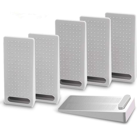 Türstopper-set, 6-teiliges Set Rutschfester Gummi-türstopper, Verstellbare Bodentürstopper Mit Höhenverstellung, Grau