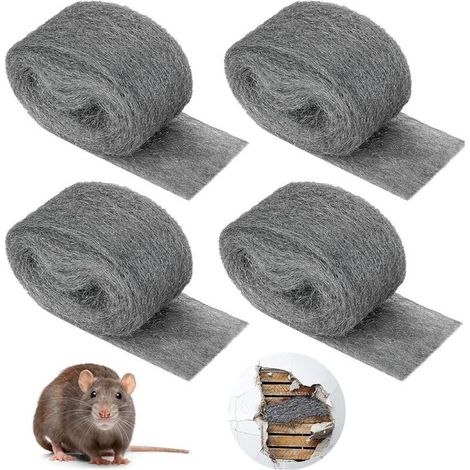 Laine D'Acier, 4 Rollen 0000 Stahlwolle Draht Anti-maus Stahlwolle Zum Reinigen, Polieren, Pflegen Und Finishen Von Holz, Glas, Metall, Stein