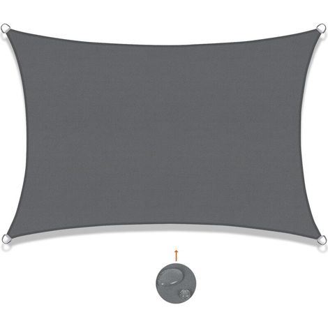 Rechteckiges Schattensegel 2,5x3 M, Wasserdicht Aus Polyester – 95 % Uv-schutz – Einfache Installation Mit D-ringen