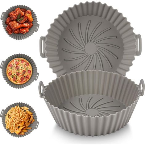 Silikonkorb Für Heißluftfritteuse, 2 Stück 16,5 Cm Silikontopf-korb Für Airfryer, Mikrowelle, Kuchenform, Dampfgarer