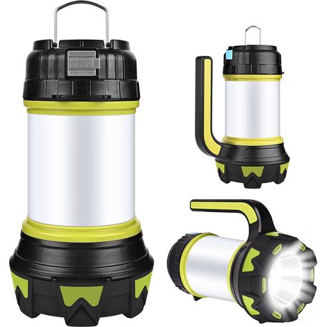 Campinglaterne, Usb-wiederaufladbare Led-campinglampe, Dimmbar, Ip65 Wasserdicht, Multifunktionale Tragbare Magnetische Hängelampe Mit Powerbank (grün)