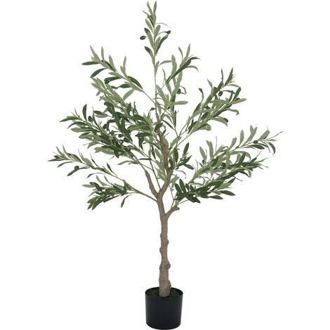 Künstlicher Olivenbaum 120 Cm, Kunstpflanze Für Den Innenbereich, Falsche Pflanze Als Dekoration Für Haus, Büro, Wohnzimmer, Schlafzimmer