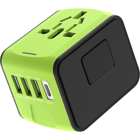 Universeller Internationaler Reiseadapter Mit 3 Usb- Und 1 Type-c-anschluss, 1500 W, Steckdose Von Frankreich Nach Usa, Kanada, Uk, Eu, Australien, China, Japan
