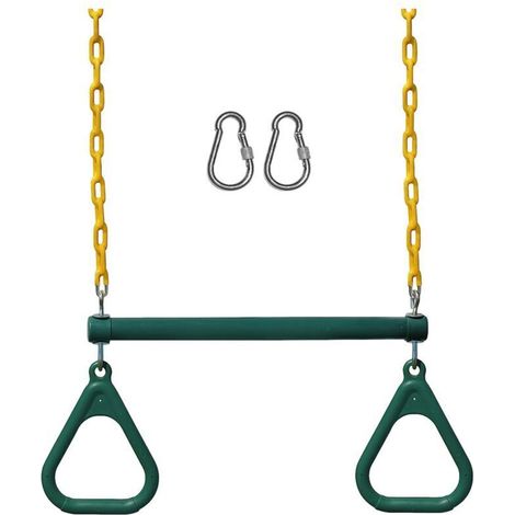 Schaukelsets Für Den Garten Umfassen Eine 18-zoll-trapez-schaukelstange Und Eine Robuste 48-zoll-kette Mit Verriegelbaren Karabinern (grün)
