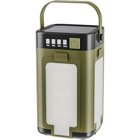 Tragbare Ipx4 Wasserdichte Camping-led-taschenlampe, Wiederaufladbar Mit 2000-mah-solarladung Und Led-ladeanzeige