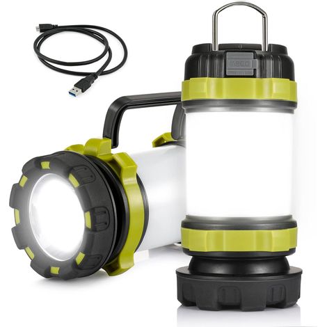 Wiederaufladbare Campinglampe 3600 Mah, Leichte Multifunktionale Led-taschenlampe, 4 Modi Powerbank, Wasserdichte Campinglaterne