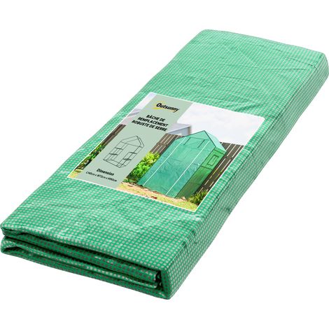 Ersatzplane Für Gewächshaus 140 X 73 X 190 Cm Mit Fenster, Uv-beständige Tür Für Den Garten - Grün