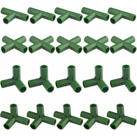 Satz Mit 20 Gartenrahmen-verbindern, 11 Mm, Langlebiges Pp-material, Für Gewächshäuser Und Kletterpflanzen, Schnelle Montage