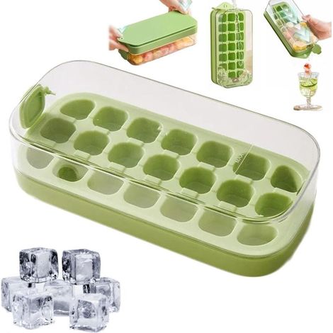 Vertikale Eiswürfelform Mit Deckel – Einfaches Herauslösen, Schnelles Und Berührungsloses Befüllen – Für Getränke Im Gefrierschrank (grün)