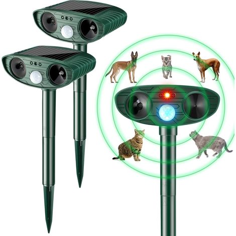 Ultraschall-tiervertreiber Für Den Außenbereich, Abschreckend, Mit Bewegungsmelder, 2 Stück