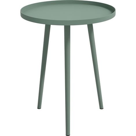 Runder Garten-beistelltisch, Outdoor Beistelltisch Mit Abgerundeter Stahlkante, Maße Ø40 X H50 Cm, Grün
