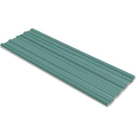 Dachblech, 12-teilig, Grün, 129 X 45 Cm, Verzinkter Stahl