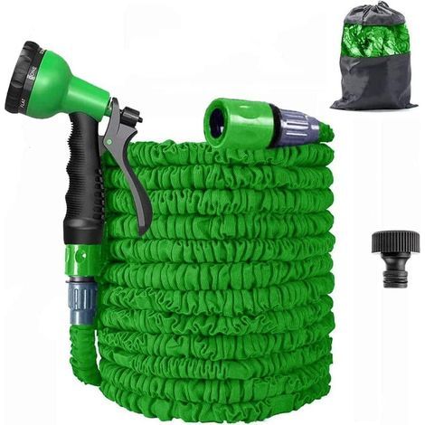 50 Fuß Erweiterbarer Gartenschlauch, Flexibel, Knickfrei, Dreischichtiger Latexkern Mit 8-funktions-spritzdüse, Extra Strapazierfähiges Gewebe Für Die Garten- Und Außenreinigung