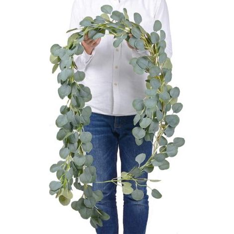 183 Cm Künstlicher Eukalyptus-kranz, Grüne Kunstpflanzen-ranken Für Innen- Und Außenbereich, Falsche Eukalyptusblätter, Wanddekoration, Garten, Girlande, Blatt-deko Für Geburtstag, Hochzeit, Party