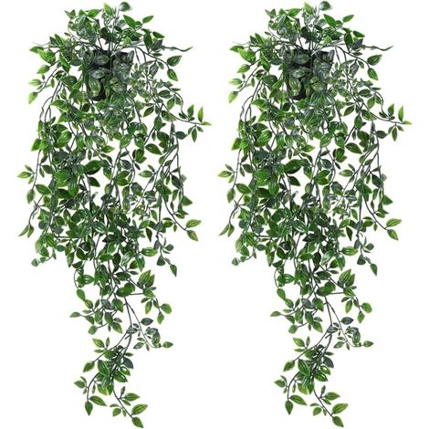 2er-set Hängende Kunstpflanzen, 80 Cm Mit Töpfen, Künstlicher Efeu, Hängende Zimmerpflanzen Für Innen- Und Außenbereich, Dekorative Fake-pflanzen Für Zuhause, Wanddekoration, Balkon, Schlafzimmer, Küc