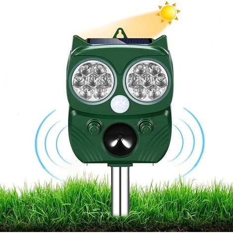 Ultraschall-katzenabwehr, Hundeschreck, Solarbetriebener Usb-ladegerät Zur Abwehr Von Hunden Und Katzen, Vögeln, Für Gärten, Felder, Baumschulen, Wasserdicht Ip64