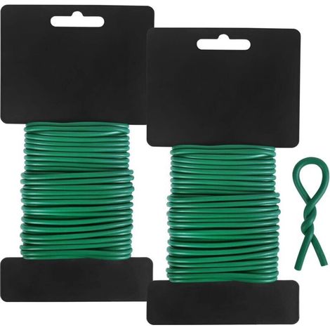 2er-set Gedrehte Gartendrähte, 3,5 Mm, 10 M, Für Tomaten, Kletterpflanzen, Weinreben, Sträucher Und Blumen (grün)