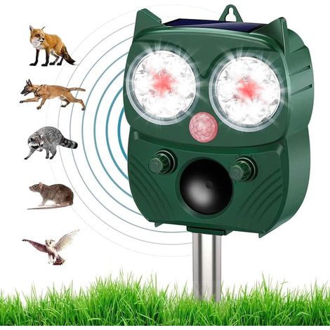 Ultraschall-vertreiber Für Katzen Und Hunde – Solar- Und Usb-ladung – Wasserdicht Ip64 – Garten- Und Außenschutz