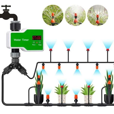 Automatisches Tropfbewässerungssystem, Bewässerungsset Für Innenräume – Einstellbare Wassermenge Für Urlaube, Unterstützt Bis Zu 20 Töpfe