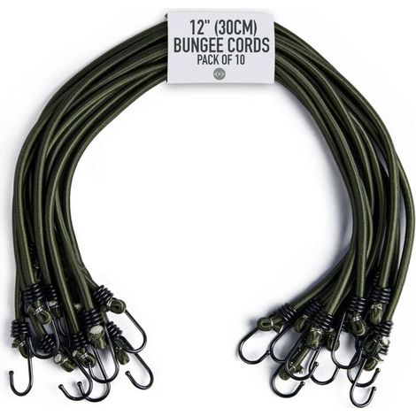 12" (30cm) Spanngurte - 10er Pack - Hakenspanner - Spanner Mit Haken Für Gepäck, Dachträger, Camping - Uv- Und Witterungsbeständig