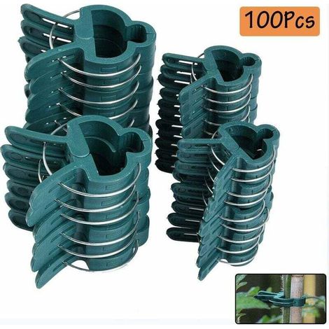 Pflanzenstutzen 100 Stück Pflanzenclips Stabile Clips Pflanzenclips, 2 Wiederverwendbare Gartenpflanzenclips Für Kleine Und Große Triebe