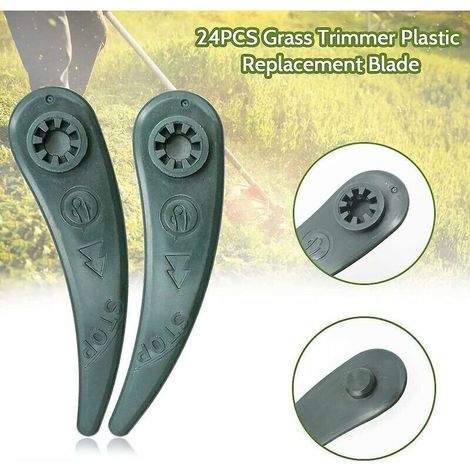 Satz Von 24 Ersatzklingen Für Bosch-rasentrimmer, Passend Für Bosch Durablade Art 23-18 Li Und Art 26-18 Li, Grün
