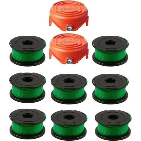 Satz Von 8 Spulen Mit Grünem Faden Für Rasentrimmer, Für Black & Decker Gl7033 Gl8033 Gl9035 A6482