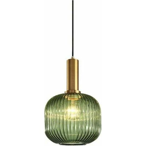 Industrielle Vintage-hängeleuchte, Moderne Retro-pendelleuchte, Hängelampe Mit Glasschirm Und Poliertem Messing-lampenhalter [energieeffizienzklasse A++]