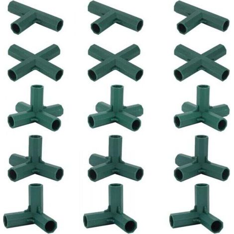 Satz Von 15 Gewächshausrahmen-verbindern, Eckverbinder Für Gartenrahmen, 16 Mm Schraubenstange, 5 Arten Von Stabilen Und Robusten Halterungen Für Gewächshäuser